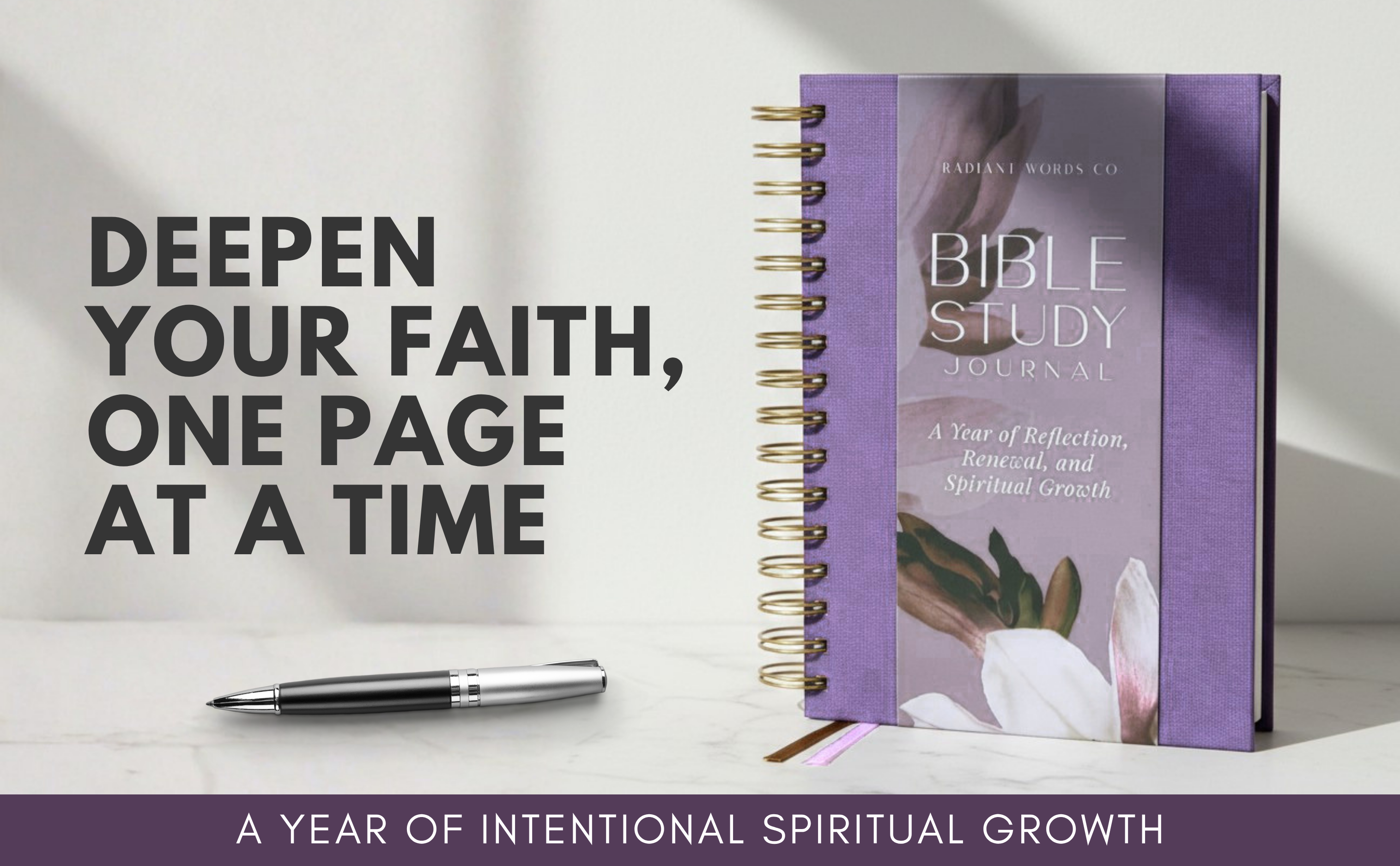 Bible Study Journal – A Year of Reflection, Renewal & Spiritual Growth | 365-Day Guided Scripture Study, Prayer Tracker & Weekly Reflection Prompts | A5 Spiral, Minimalist & Elegant Design