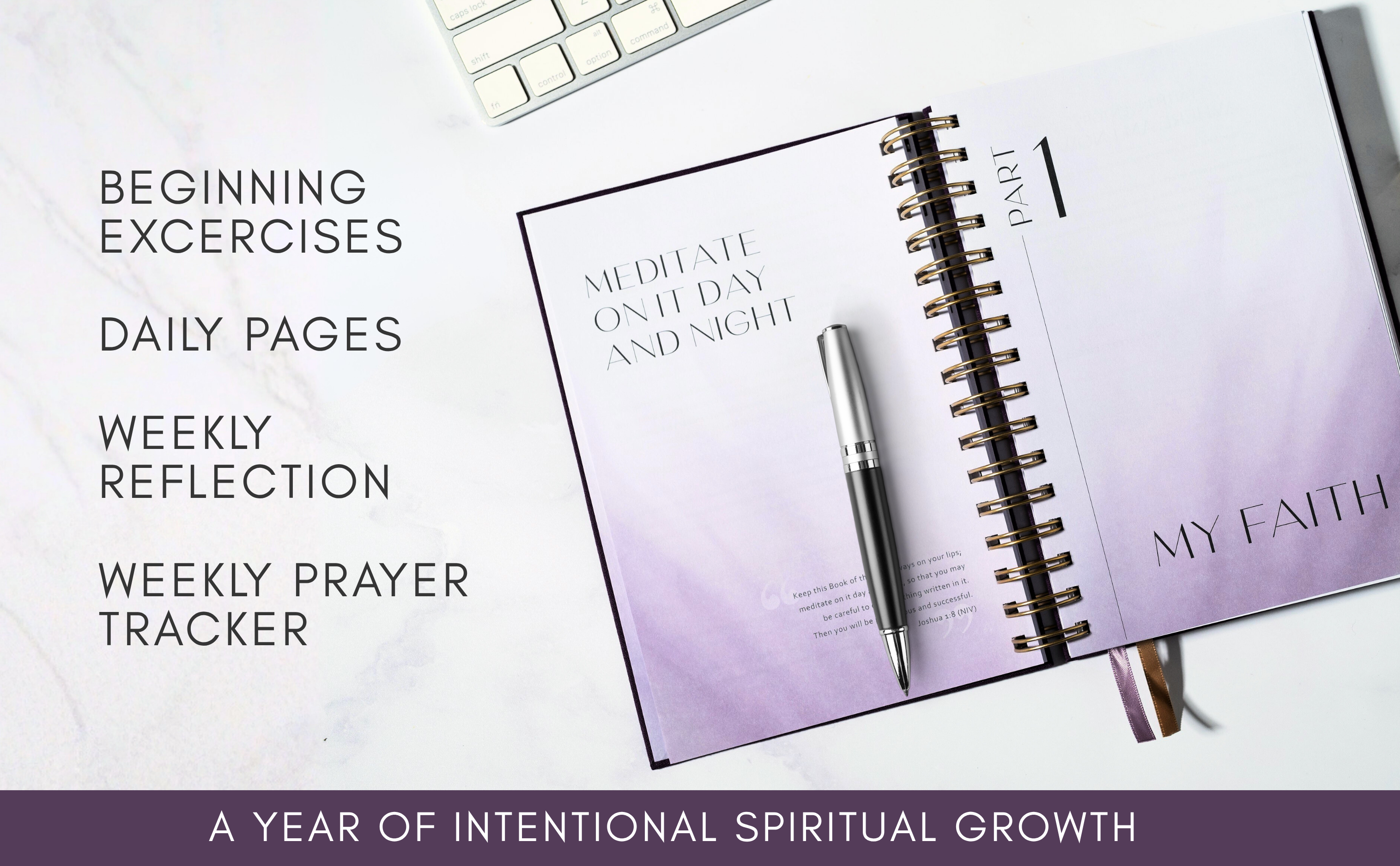 Bible Study Journal – A Year of Reflection, Renewal & Spiritual Growth | 365-Day Guided Scripture Study, Prayer Tracker & Weekly Reflection Prompts | A5 Spiral, Minimalist & Elegant Design