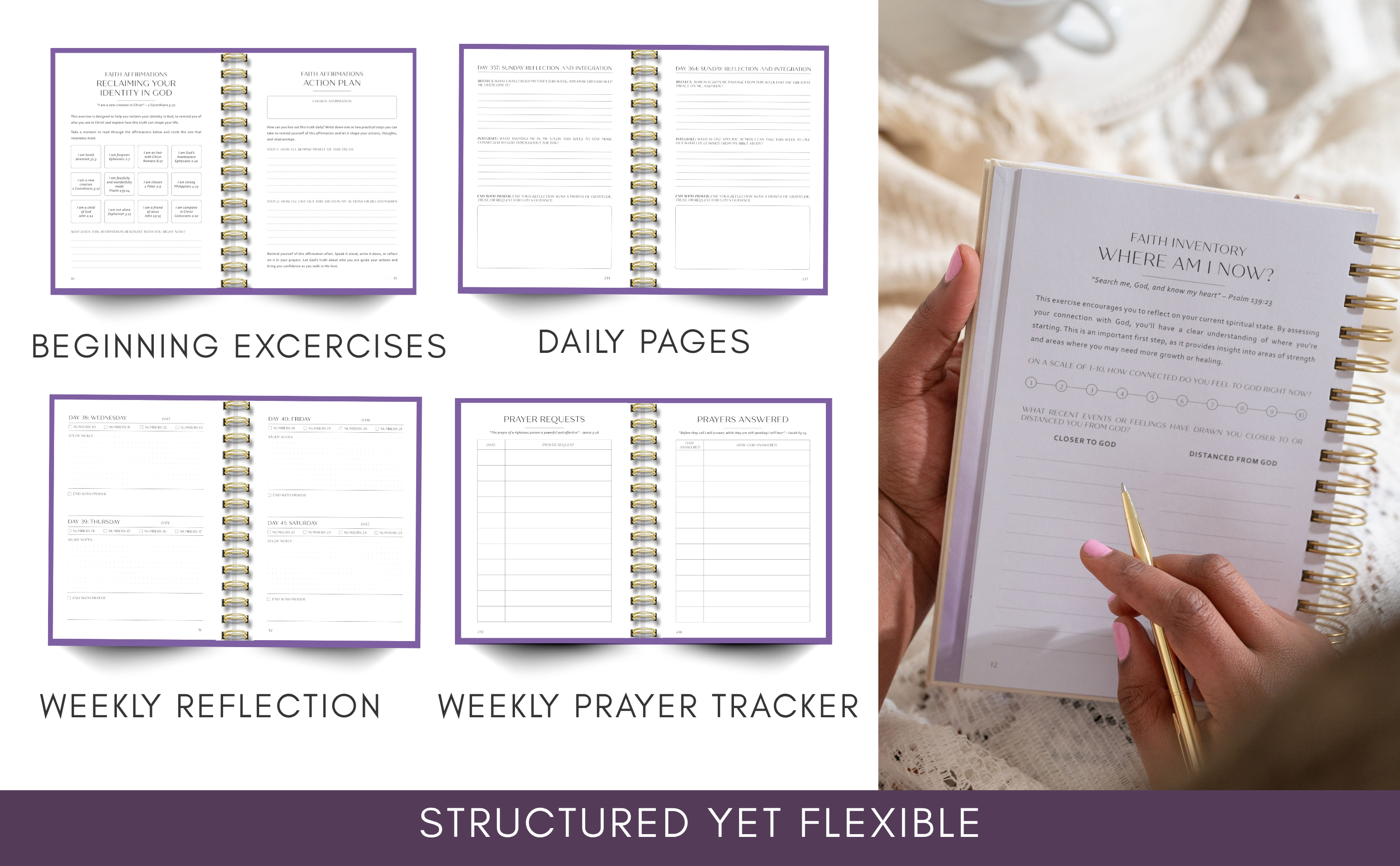 Bible Study Journal – A Year of Reflection, Renewal & Spiritual Growth | 365-Day Guided Scripture Study, Prayer Tracker & Weekly Reflection Prompts | A5 Spiral, Minimalist & Elegant Design