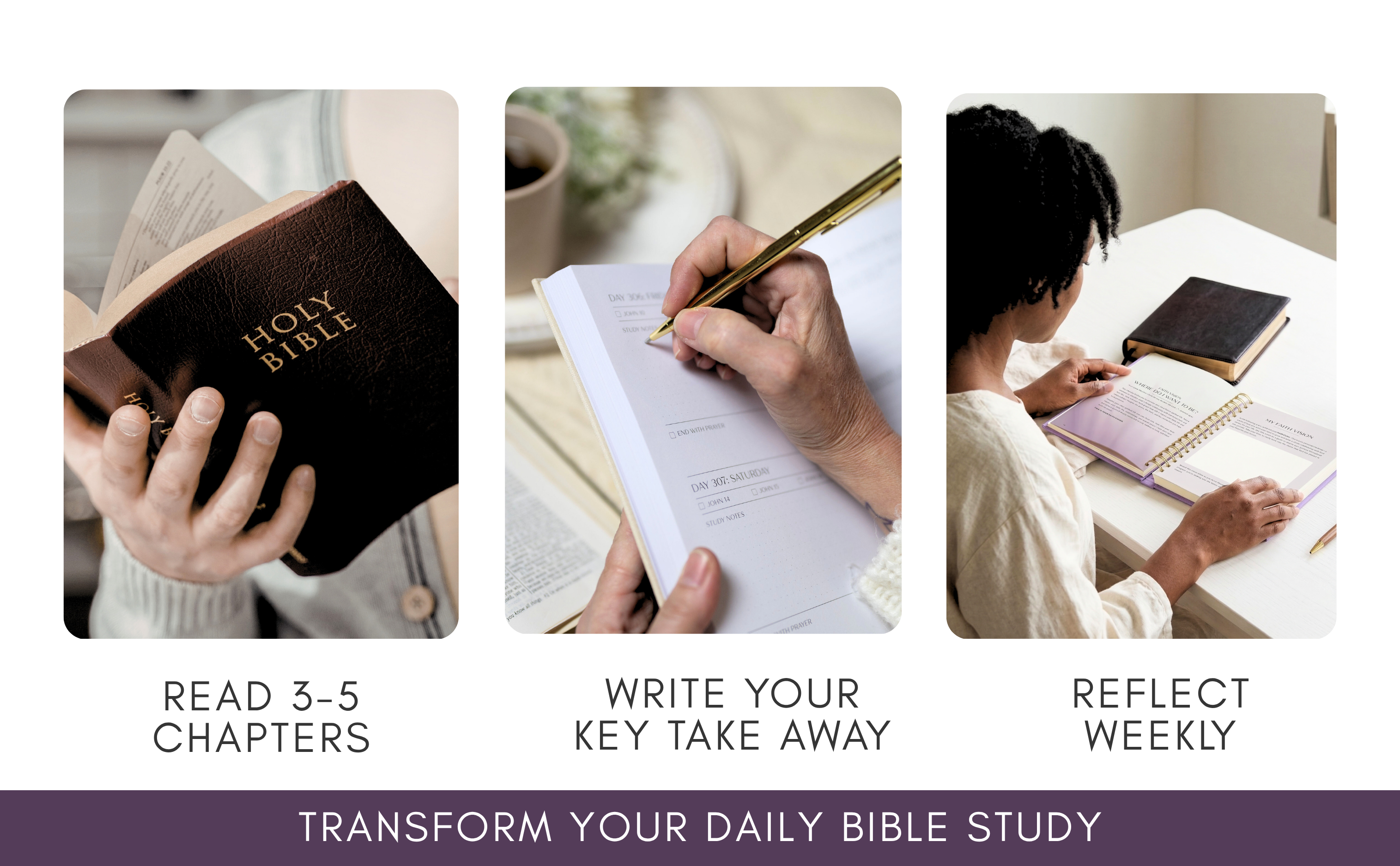 Bible Study Journal – A Year of Reflection, Renewal & Spiritual Growth | 365-Day Guided Scripture Study, Prayer Tracker & Weekly Reflection Prompts | A5 Spiral, Minimalist & Elegant Design